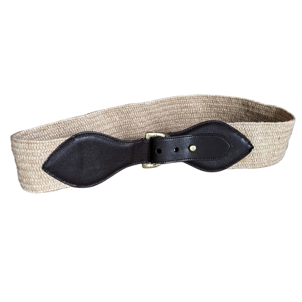 Talbots Jute Stretch Brown Leather Belt
